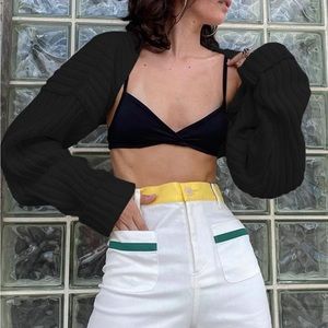 Black Shrug/ Bolero Top One Size NWOT